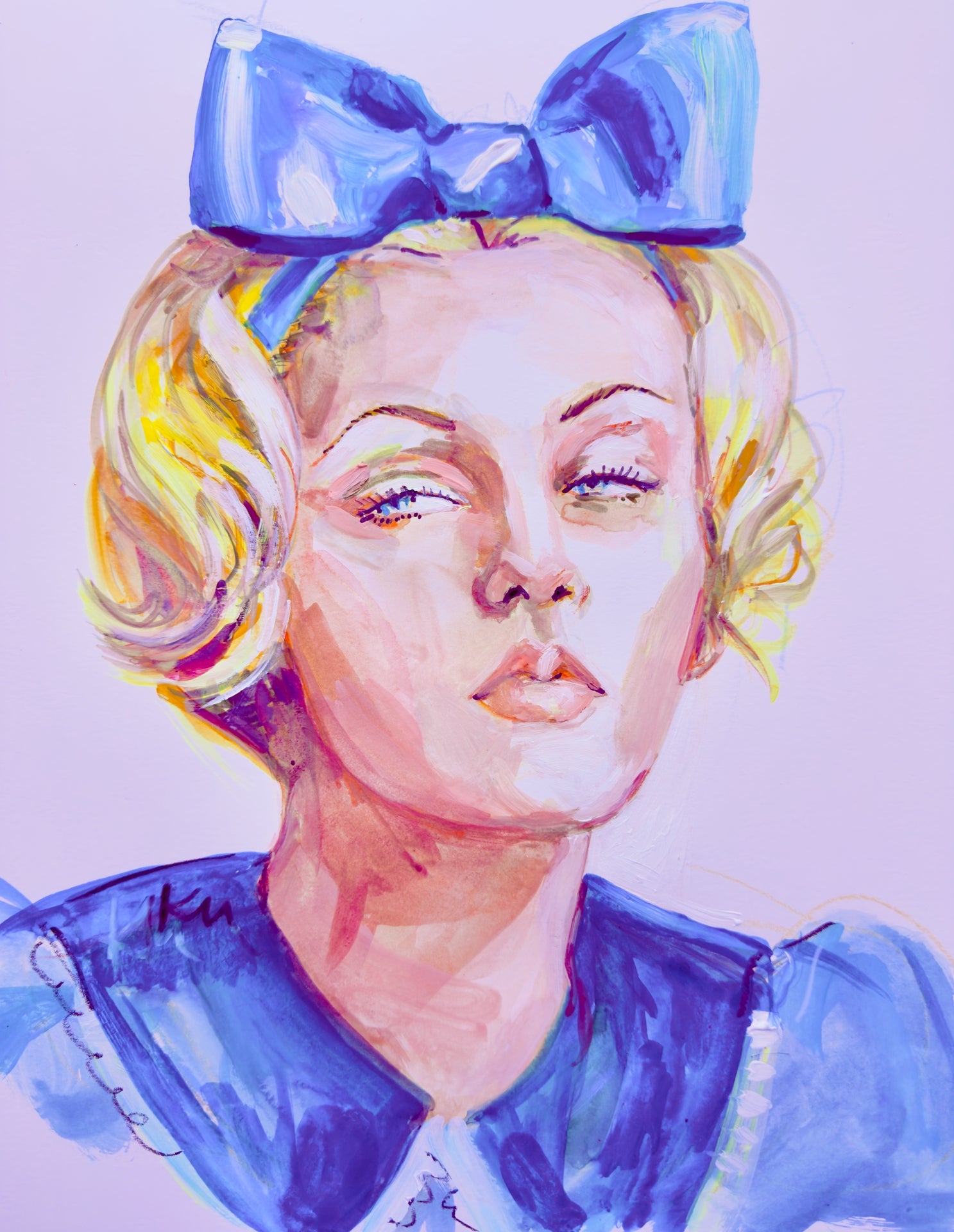 Blue Drew Print