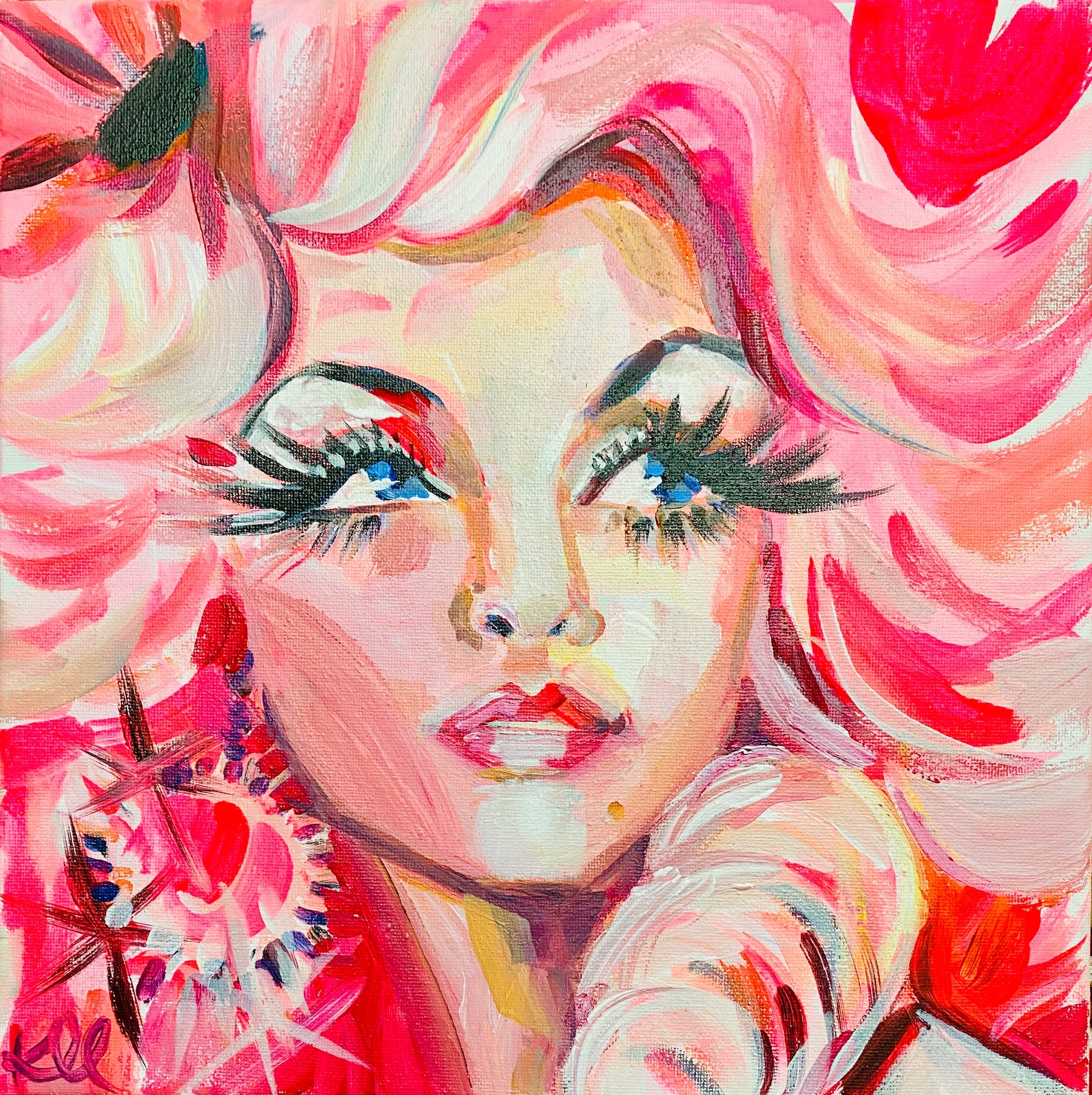 Young Pink Dolly Print