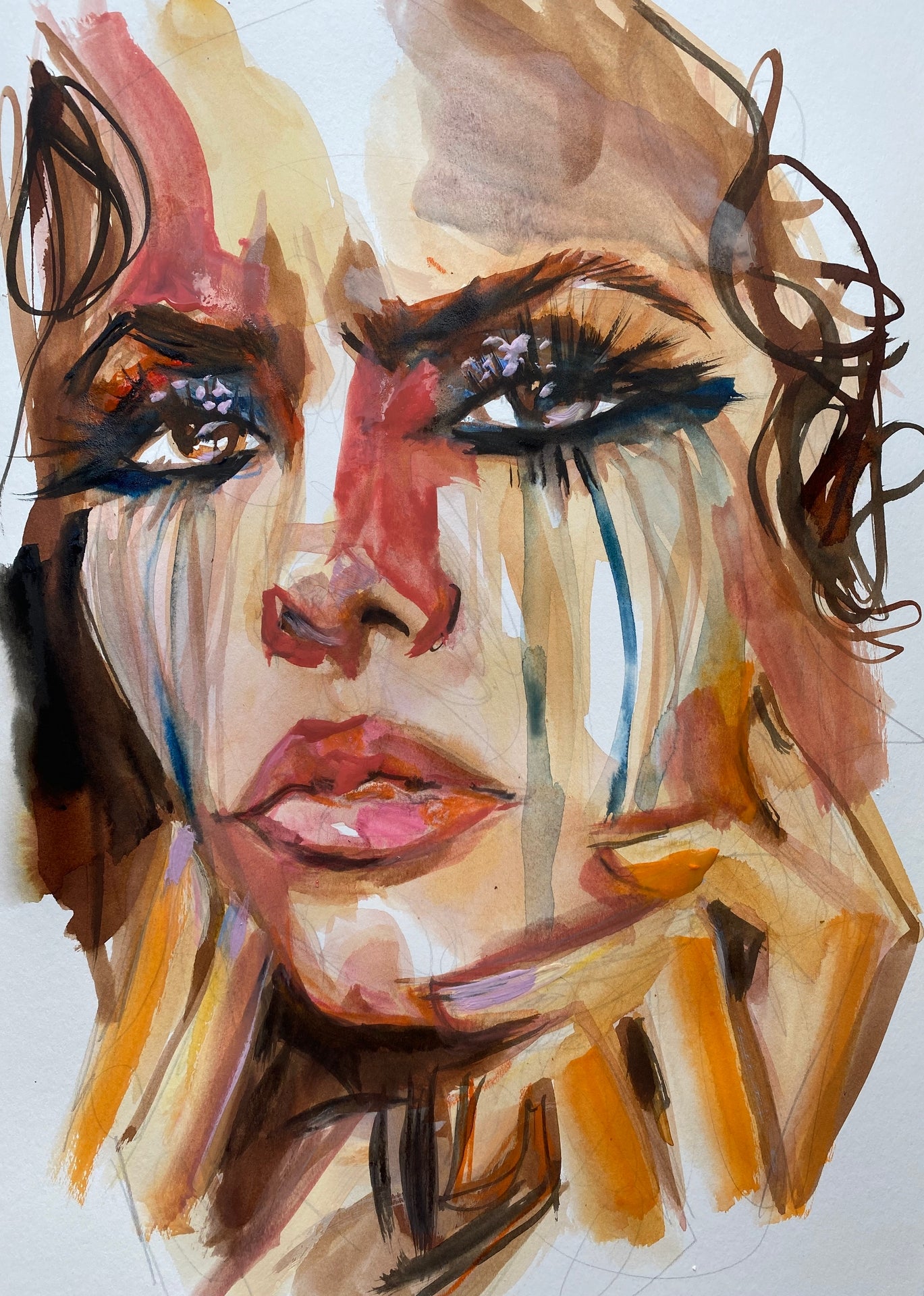 Glitter Tears Print