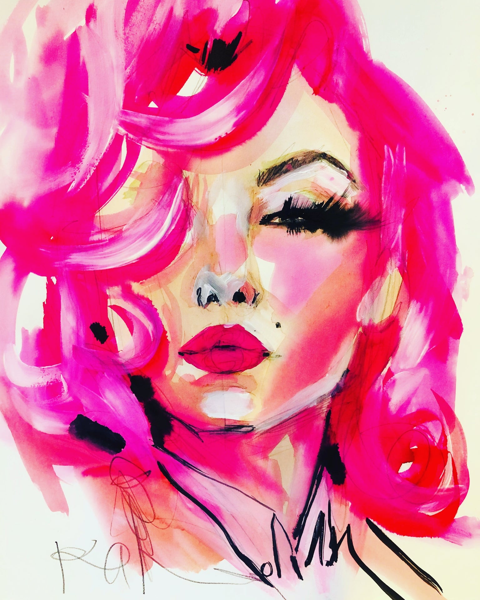 Pink Pouty Marilyn Print