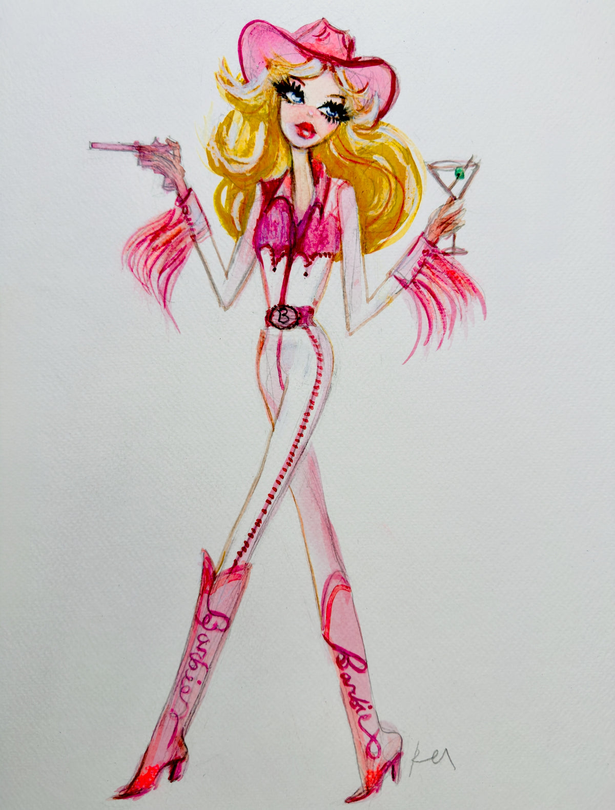 Western Barbie Print