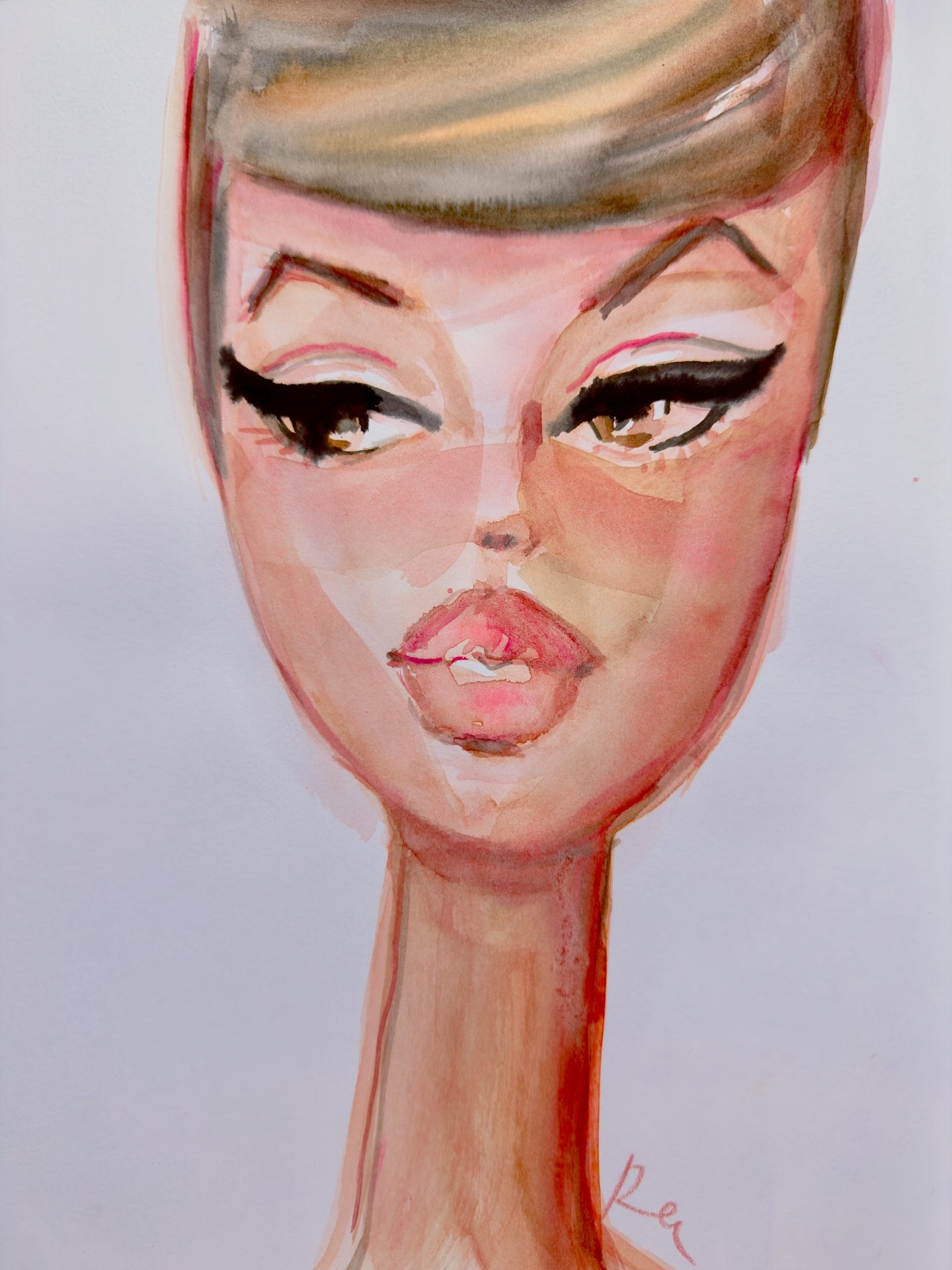 Sketchy Barbie Tan Print