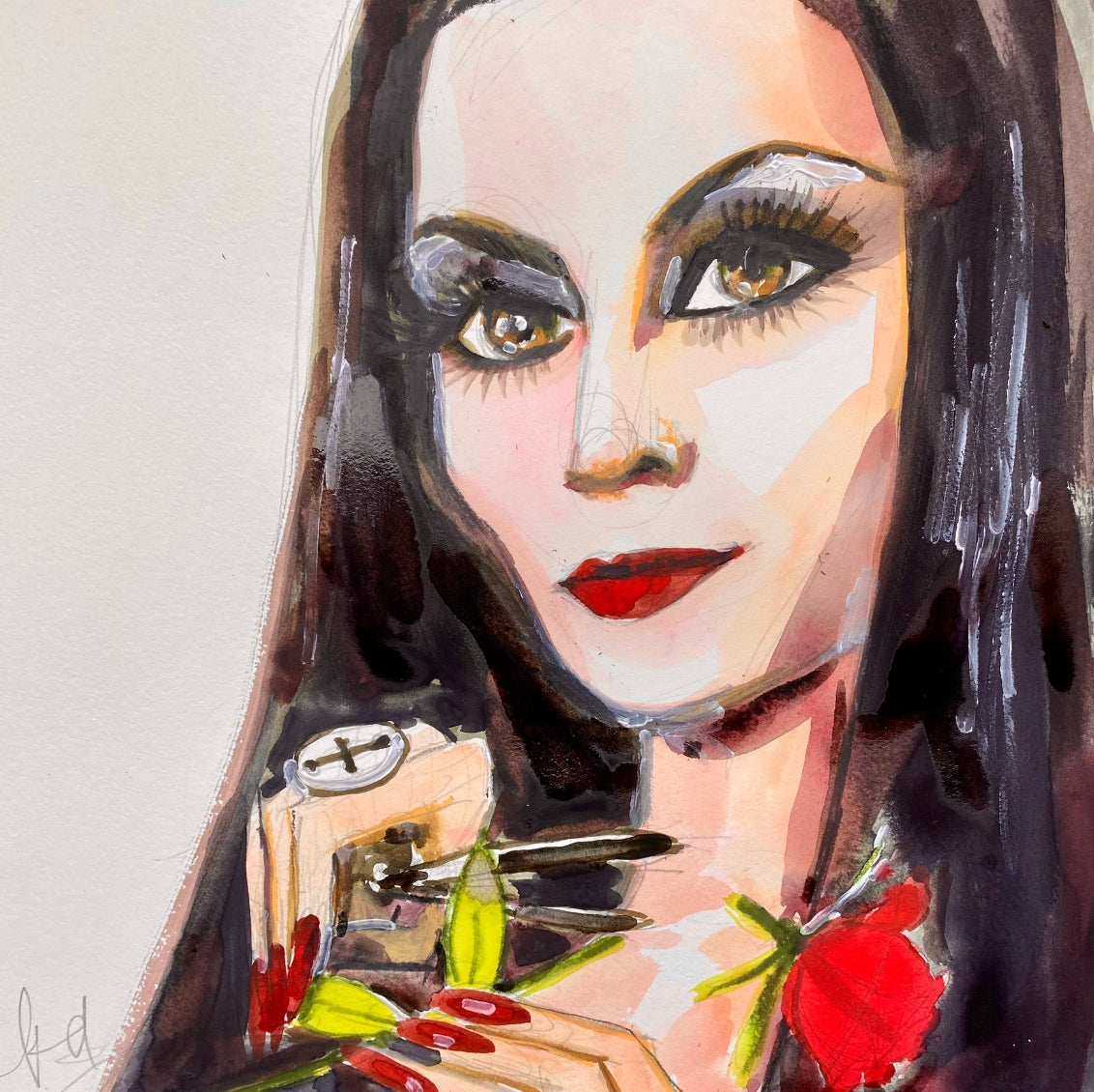Morticia Rose Snip Print