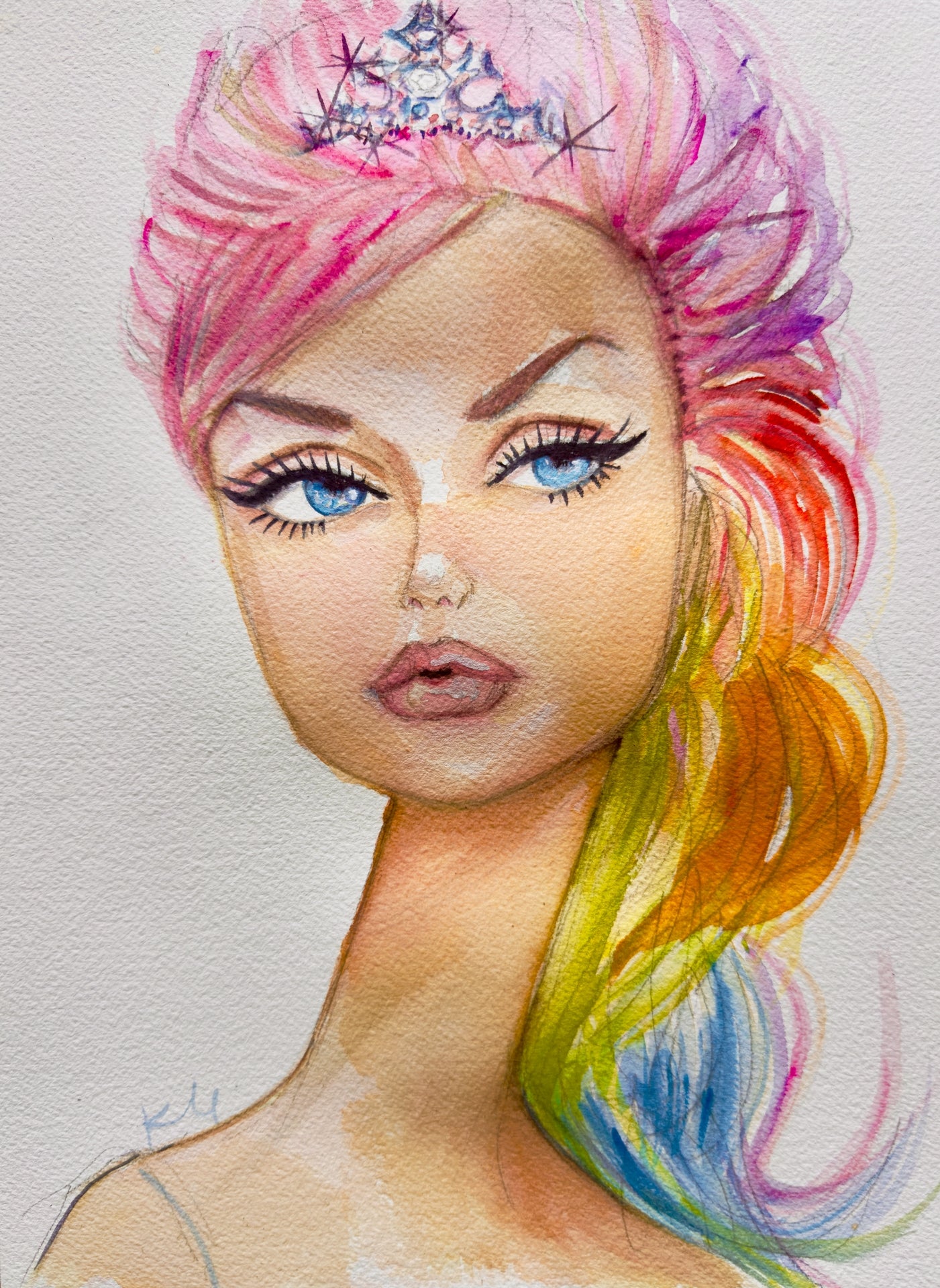 Rainbow Princess Barbie Print