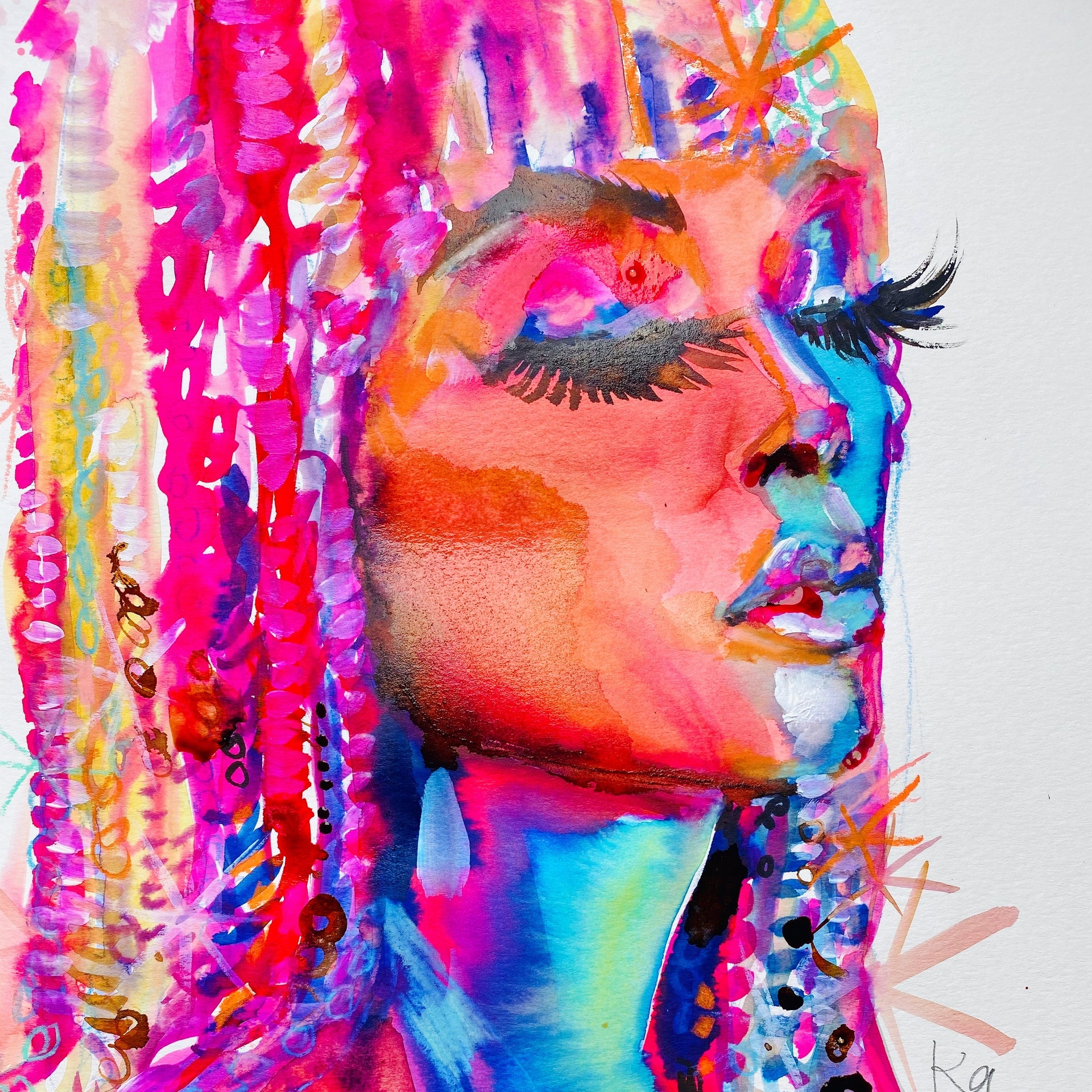 Rainbow Girl Print