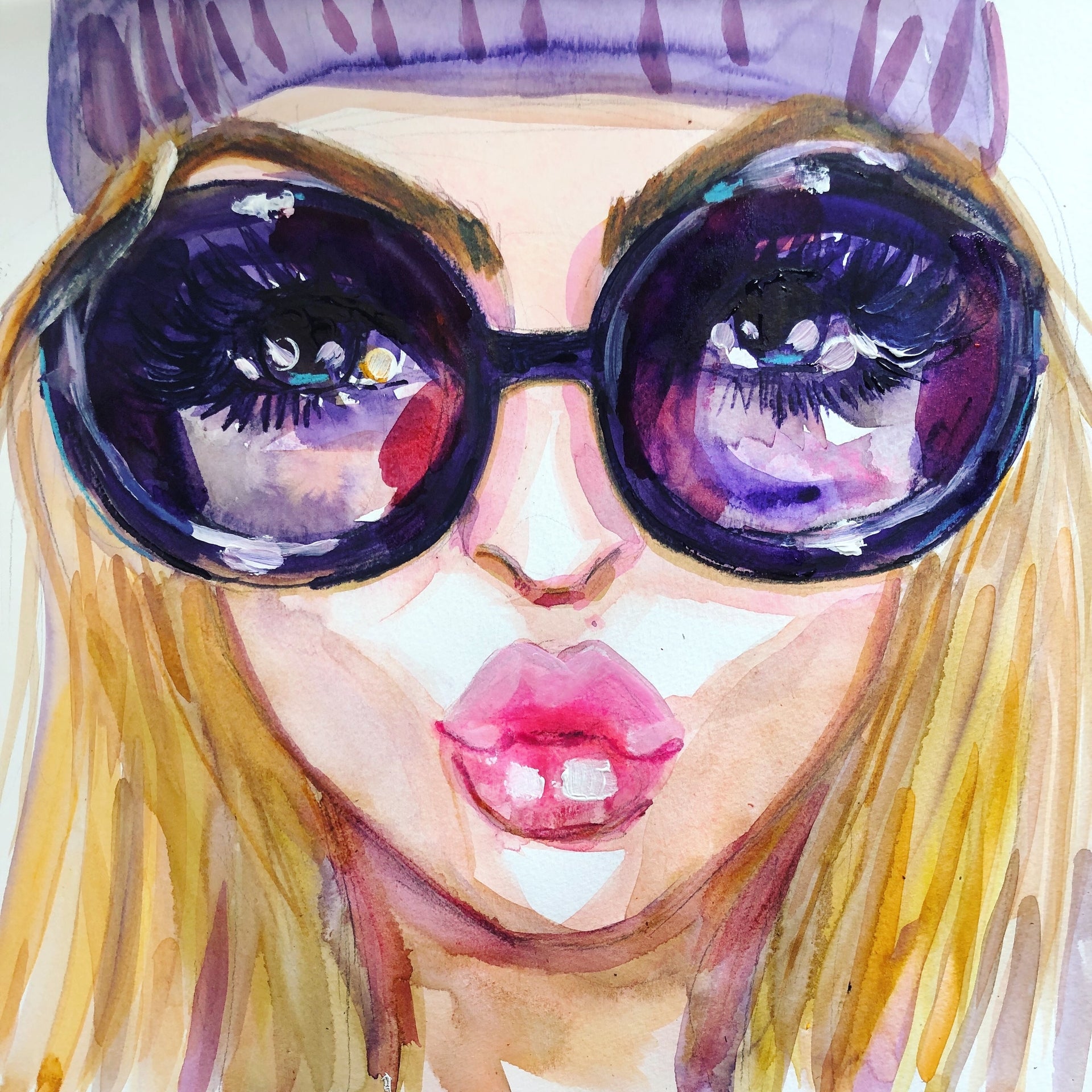 Purple Kissy Print