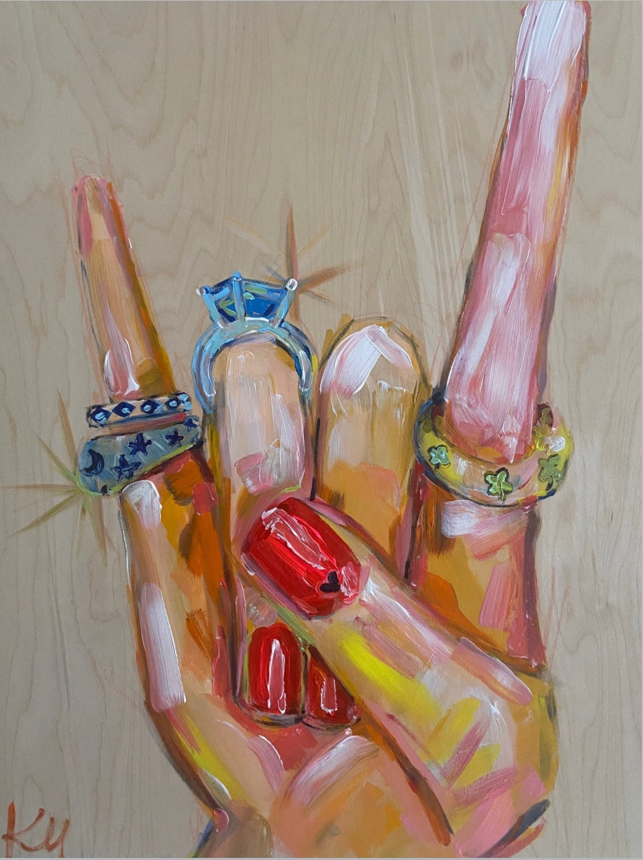 Rock On Wood Print