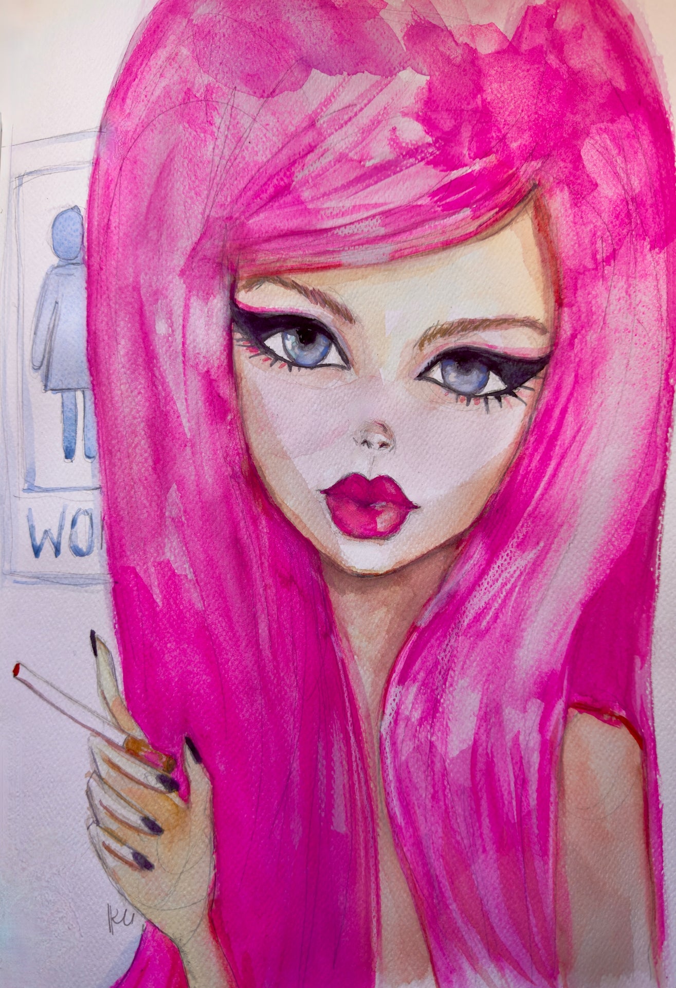 Ladies Room Barbie Print