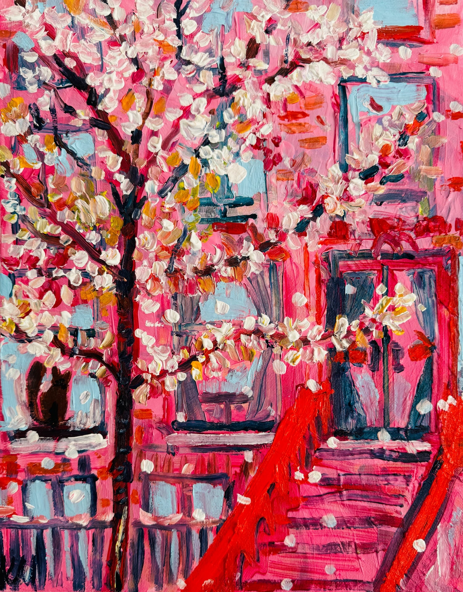 Red Brownstone Print