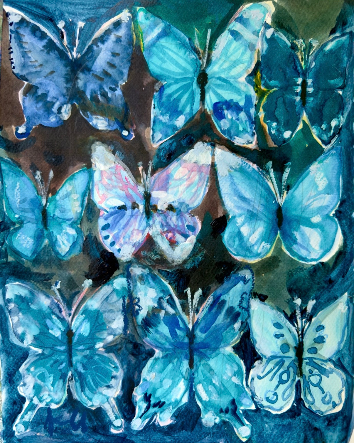 Blue butterflies original