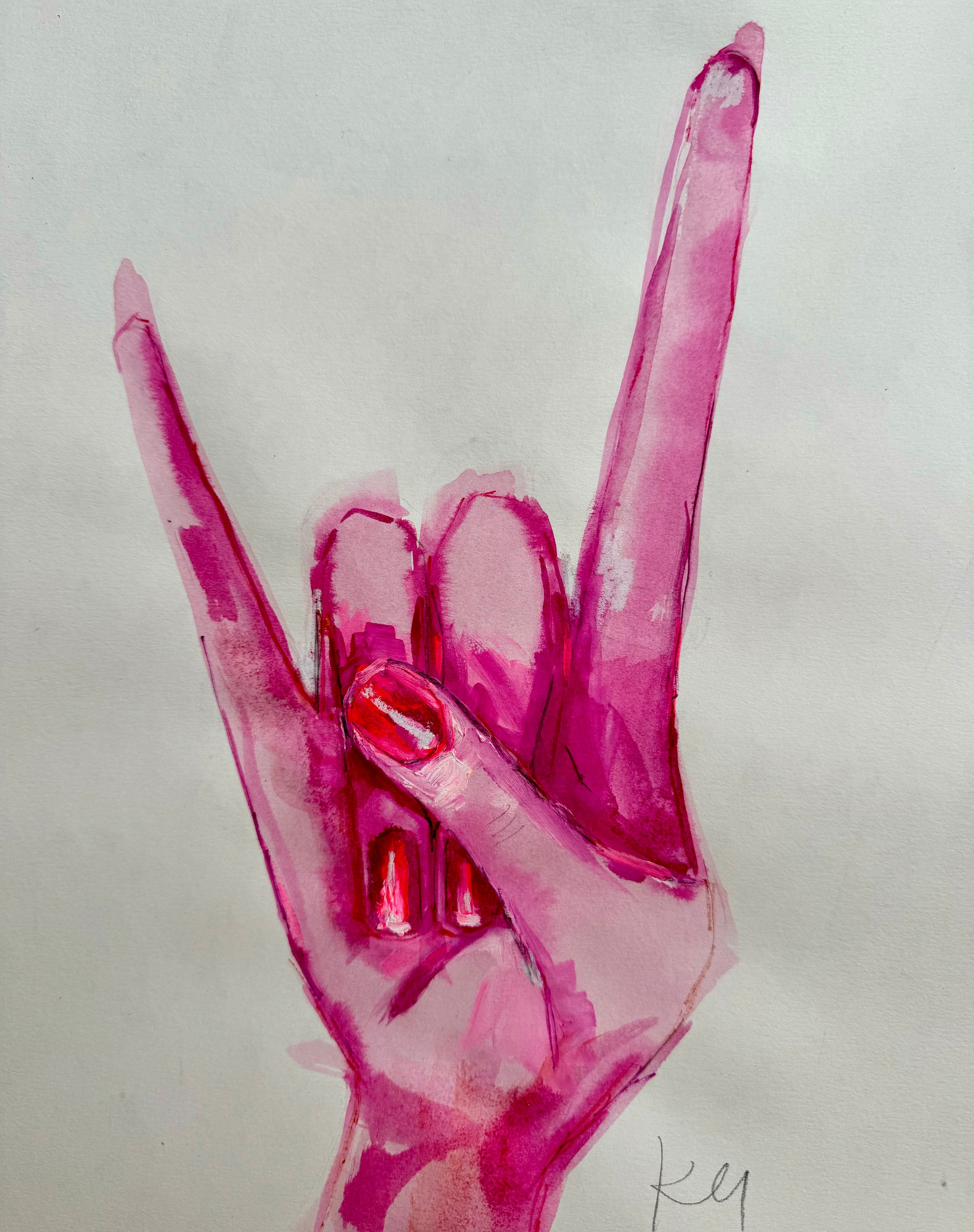 Rock on pink