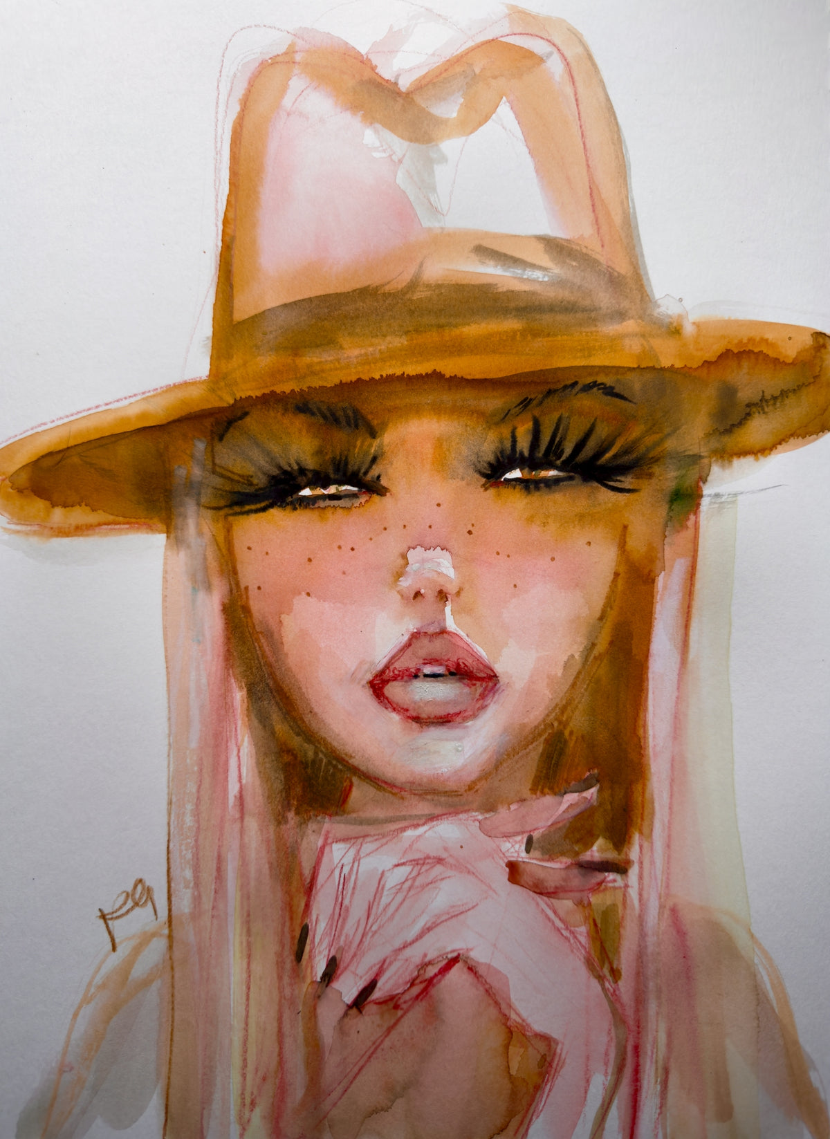 Sunhat Lashes Print