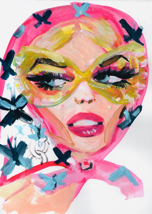 Pink Butterfly Scarf Print