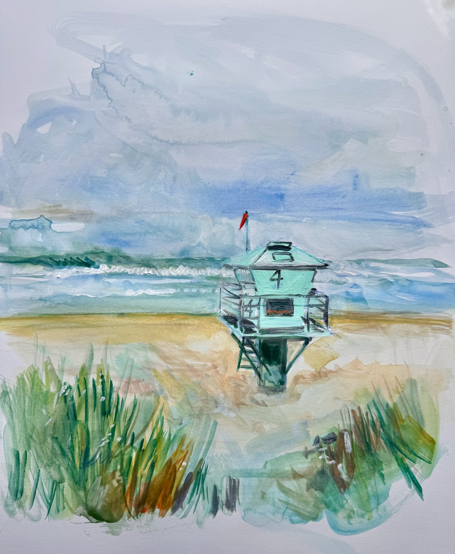 Cloudy Beach Print