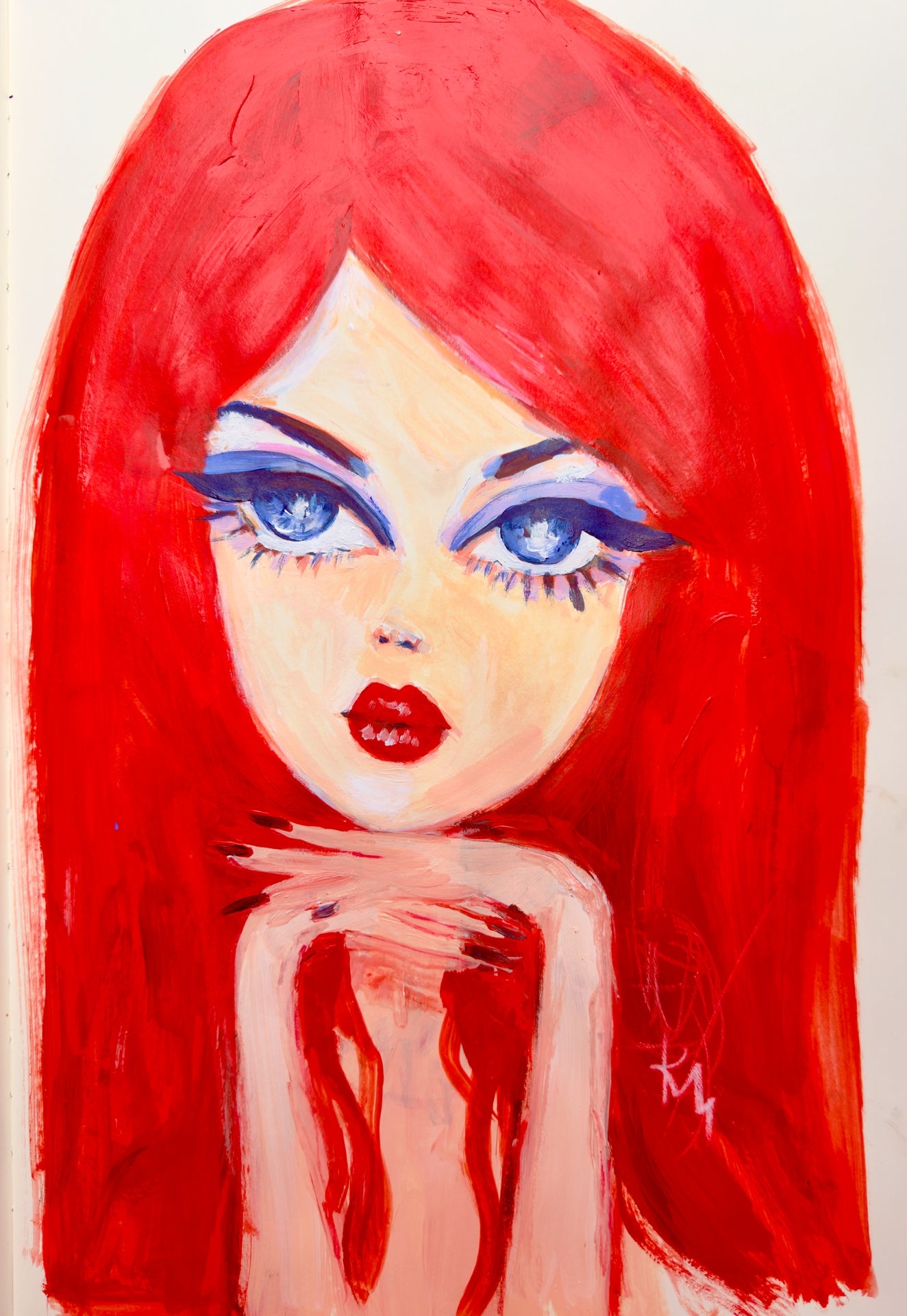 Red Head Barbie print