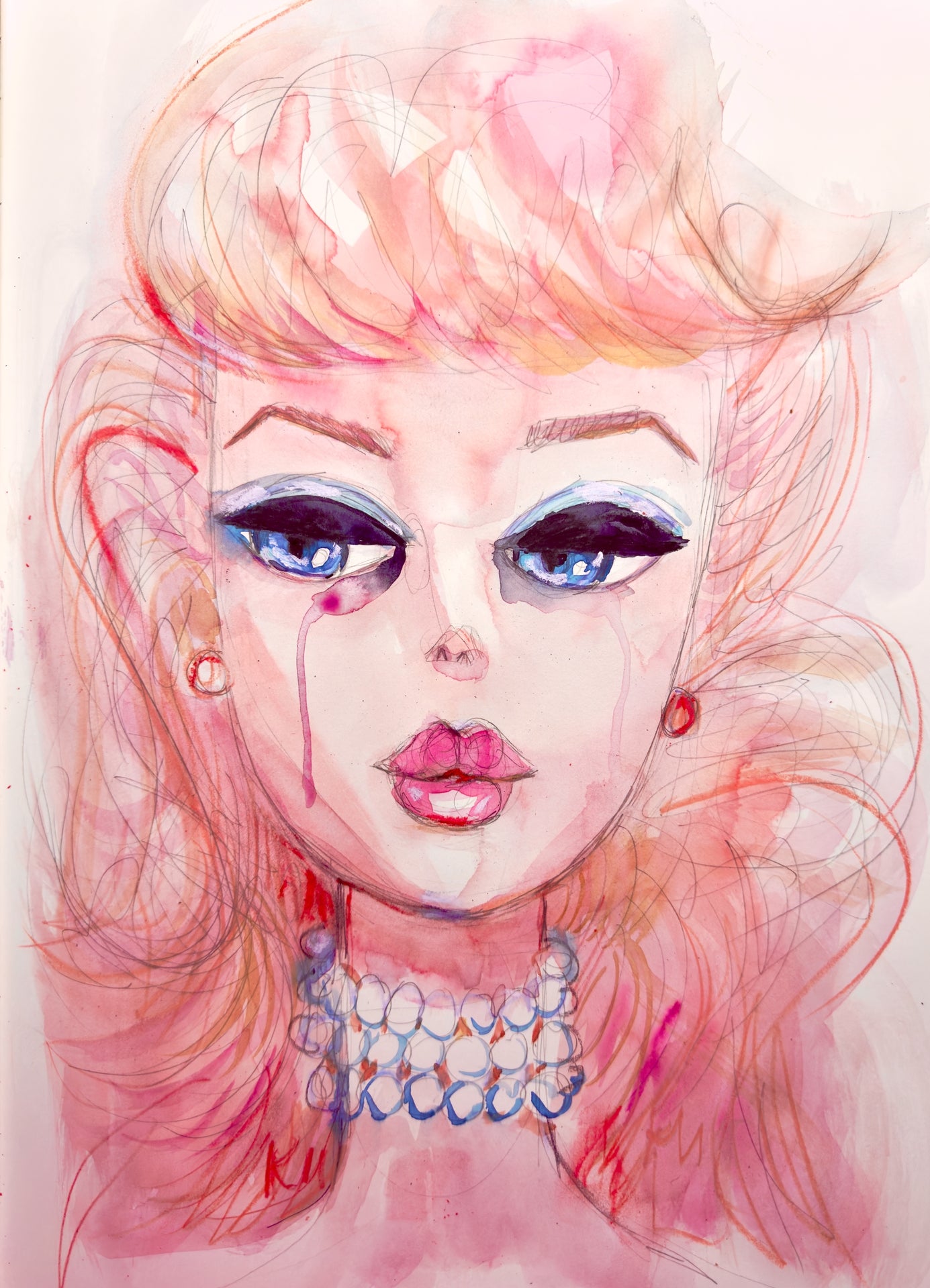 Barbie Tears Print