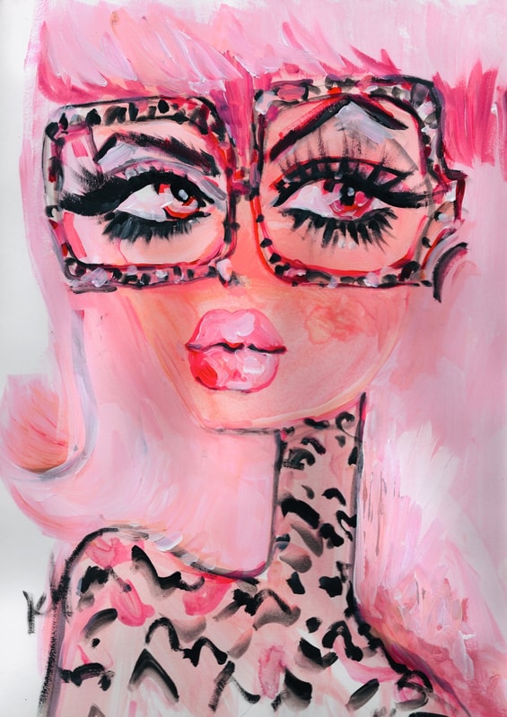 Peachy Leopard Glasses Print