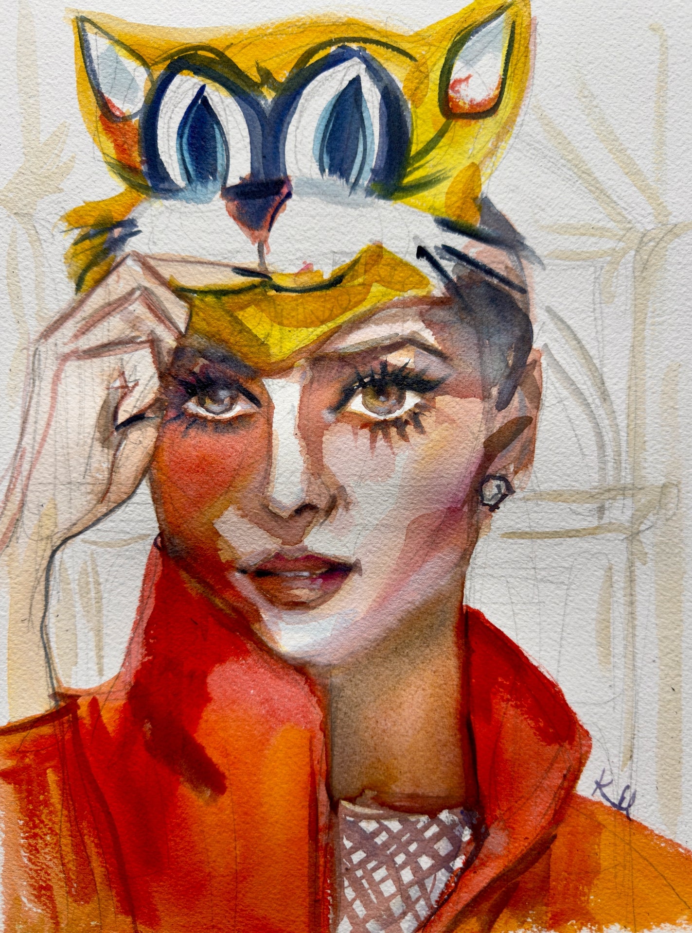 Audrey Hepburn Mask Print