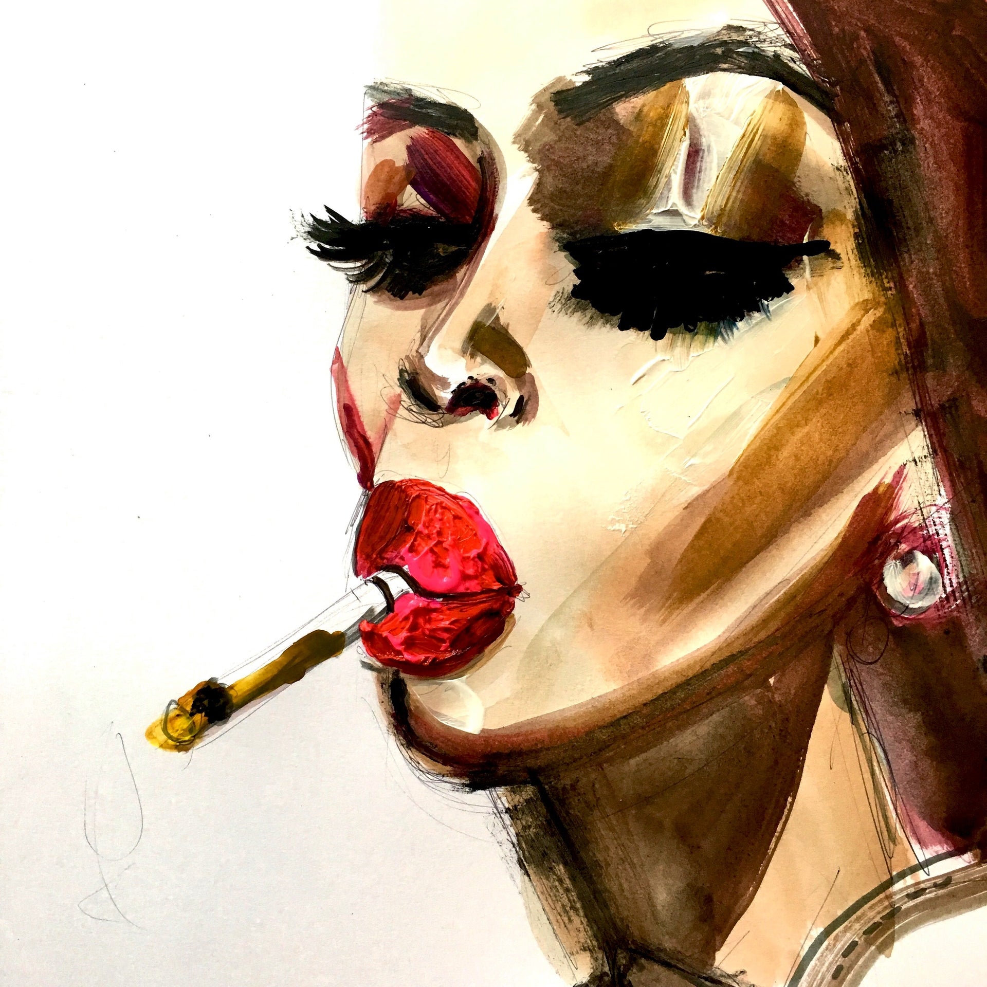 Naomi Smoking Print