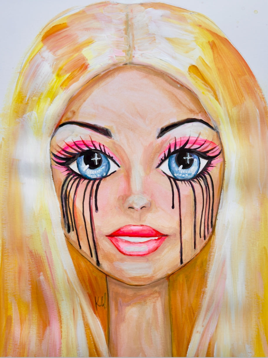 Crying Barbie Print