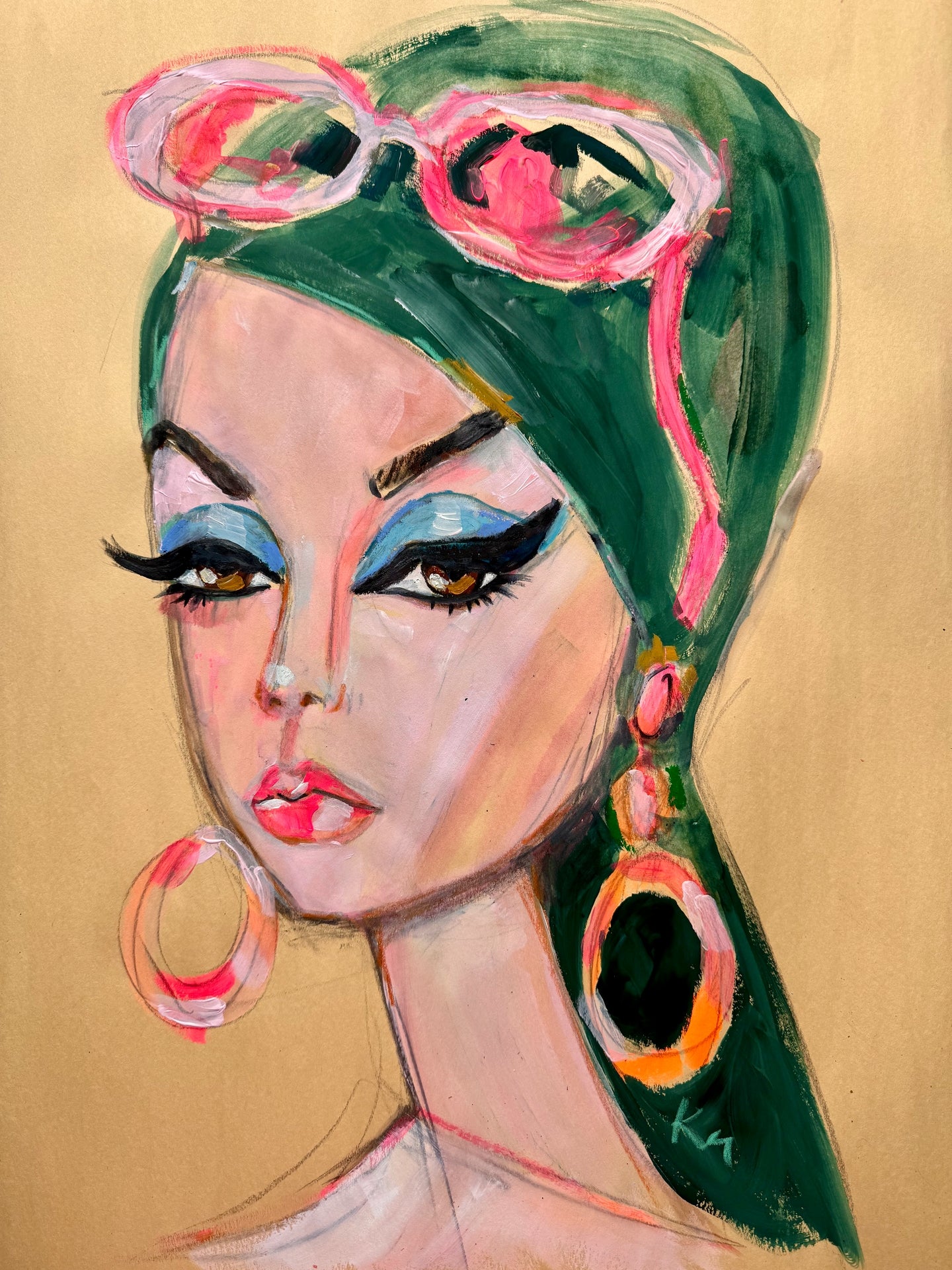 Green Retro Barbie Print