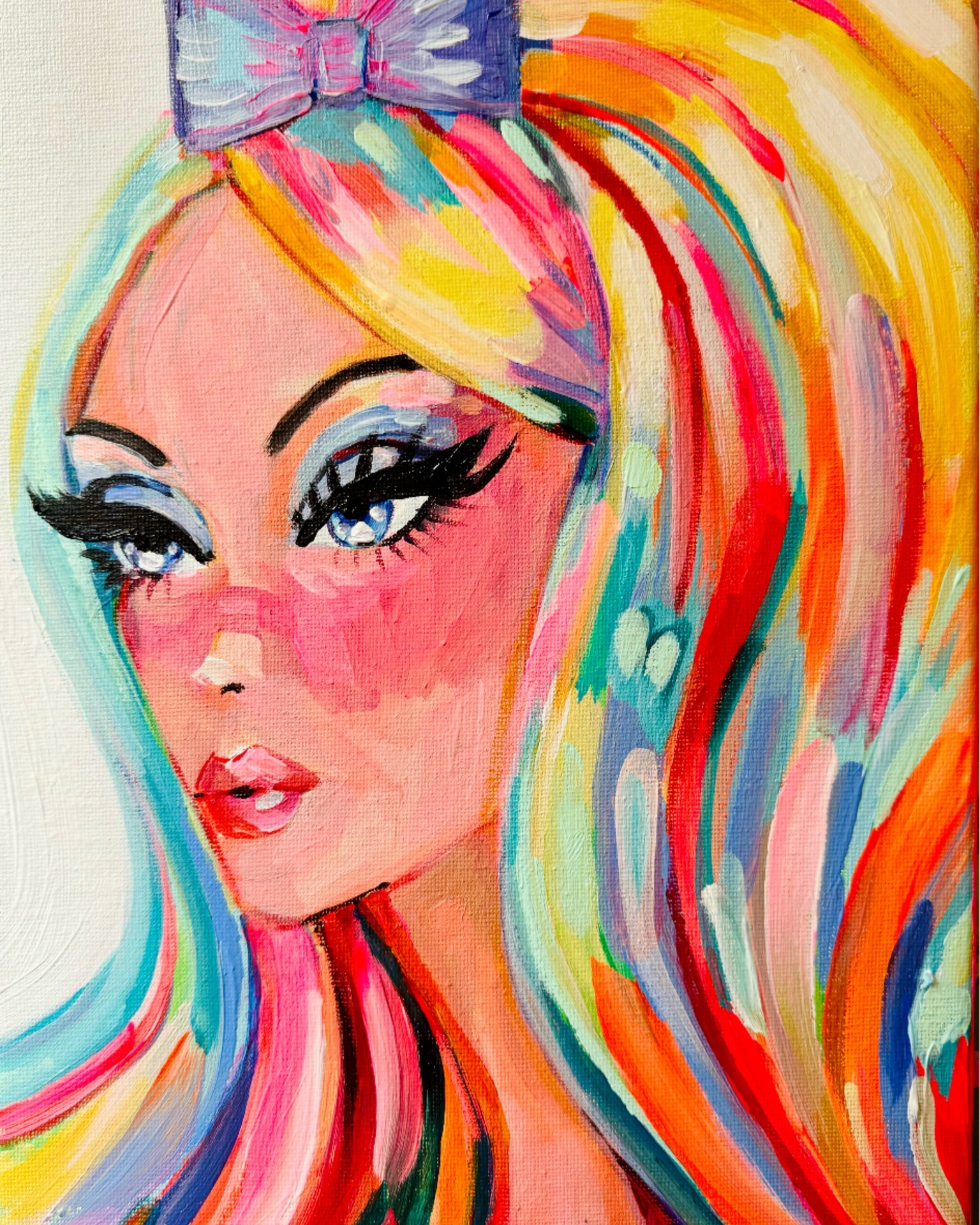 Rainbow Bow Barbie Print
