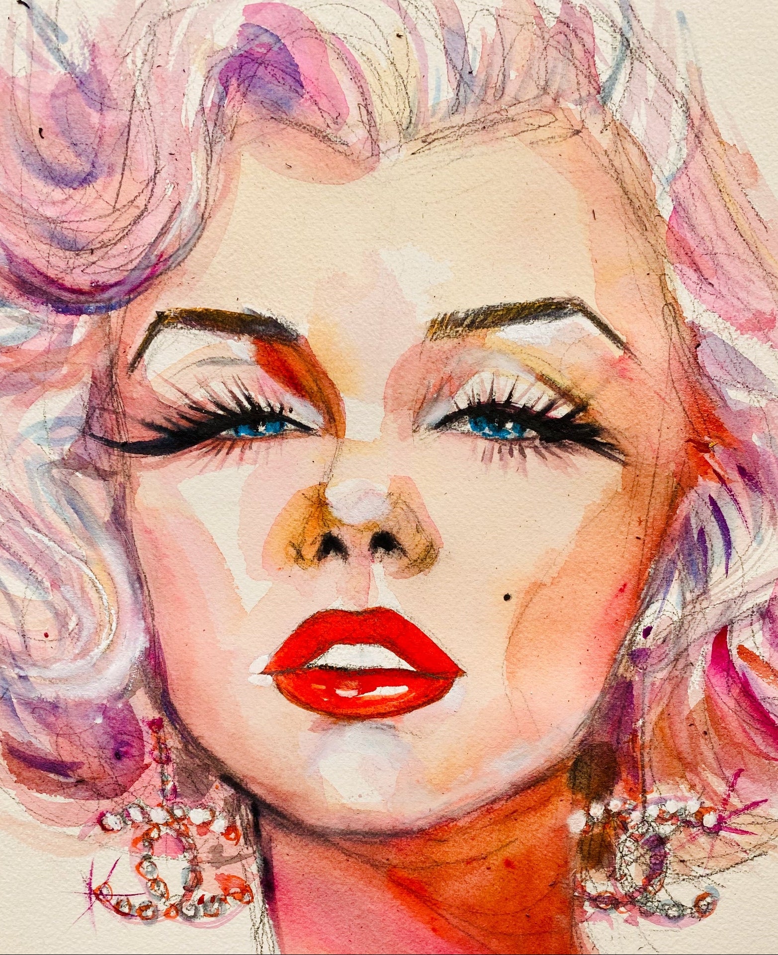 Marilyn Chanel Earrings Print